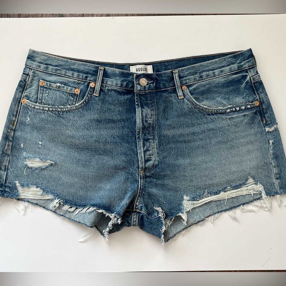 AGOLDE Parker vintage Cut Off Denim shorts 34 NWOT - Picture 5 of 12